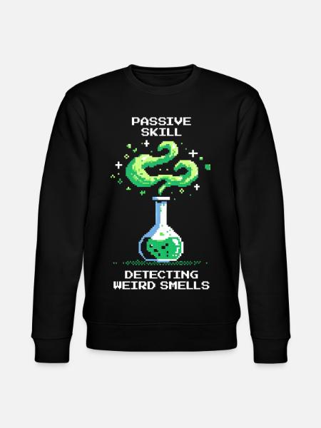 Passive skill: detecting strange smells | Chemistry - Stanley/Stella CHANGER Unisex Organic Sweatshirt - black