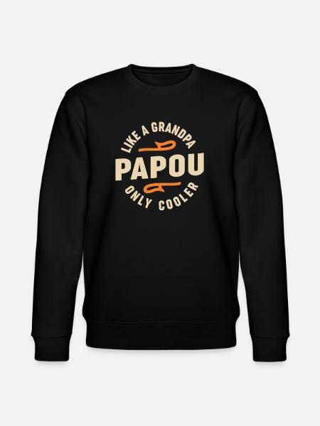 Papou als een opa alleen koeler - Stanley/Stella Uniseks bio-sweatshirt CHANGER  - zwart