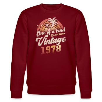 Vintage 1978 Geburtstag Palmen - Stanley/Stella Unisex Bio-Sweatshirt CHANGER  - Burgunderrot - Vorne - Nik (191cm) & Marisol (170cm)