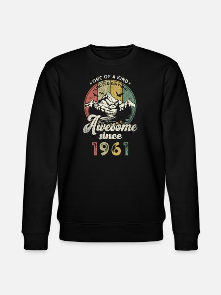 1961 Birthday Berge - Stanley/Stella CHANGER Unisex Organic Sweatshirt - black