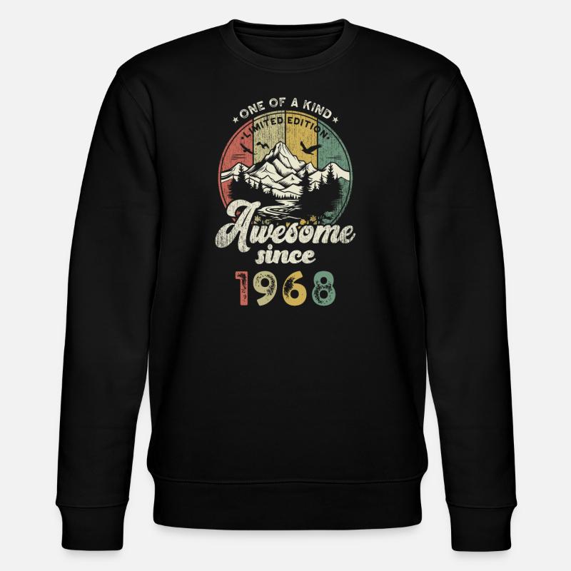 1968 Birthday Berge - Stanley/Stella CHANGER Unisex Organic Sweatshirt - black