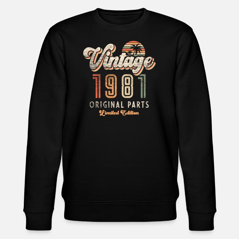 Millésime 1981 Anniversaire Rétro - Sweat bio CHANGER Stanley/Stella Unisexe - noir