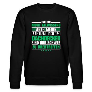 Unübertroffene Leistung als Dachdecker - Stanley/Stella Unisex Bio-Sweatshirt CHANGER  - Schwarz - Vorne - Nik (191cm) & Marisol (170cm)