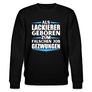 Lackierer im falschen Job gelandet - Stanley/Stella Unisex Bio-Sweatshirt CHANGER  - Schwarz - Vorne - Nik (191cm) & Marisol (170cm)