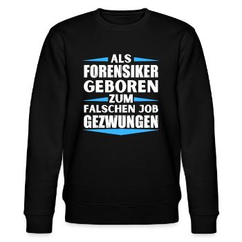 Forensiker im falschen Job gelandet - Stanley/Stella Unisex Bio-Sweatshirt CHANGER  - Schwarz - Vorne - Nik (191cm) & Marisol (170cm)