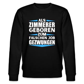 Zimmerer im falschen Job gelandet - Stanley/Stella Unisex Bio-Sweatshirt CHANGER  - Schwarz - Vorne - Nik (191cm) & Marisol (170cm)