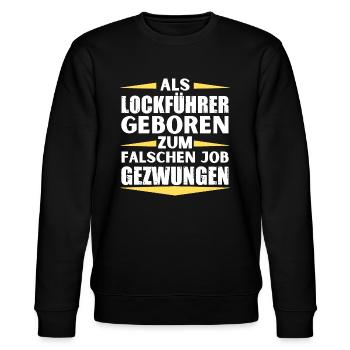Lure leader landed in the wrong job - Stanley/Stella CHANGER Unisex Organic Sweatshirt - black - Front - Nik (191cm) & Marisol (170cm)