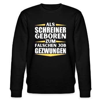 Schreiner im falschen Job gelandet - Stanley/Stella Unisex Bio-Sweatshirt CHANGER  - Schwarz - Vorne - Nik (191cm) & Marisol (170cm)