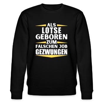Lotse im falschen Job gelandet - Stanley/Stella Unisex Bio-Sweatshirt CHANGER  - Schwarz - Vorne - Nik (191cm) & Marisol (170cm)