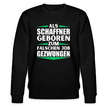 Conductor landed in the wrong job - Stanley/Stella CHANGER Unisex Organic Sweatshirt - black - Front - Nik (191cm) & Marisol (170cm)