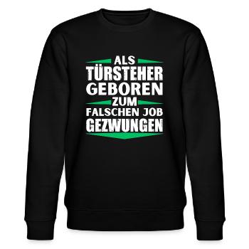 Bouncer landed in the wrong job - Stanley/Stella CHANGER Unisex Organic Sweatshirt - black - Front - Nik (191cm) & Marisol (170cm)