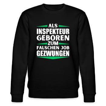Inspekteur im falschen Job gelandet - Stanley/Stella Unisex Bio-Sweatshirt CHANGER  - Schwarz - Vorne - Nik (191cm) & Marisol (170cm)