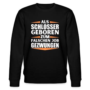 Schlosser im falschen Job gelandet - Stanley/Stella Unisex Bio-Sweatshirt CHANGER  - Schwarz - Vorne - Nik (191cm) & Marisol (170cm)