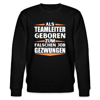 Teamleiter im falschen Job gelandet - Stanley/Stella Unisex Bio-Sweatshirt CHANGER  - Schwarz - Vorne - Nik (191cm) & Marisol (170cm)