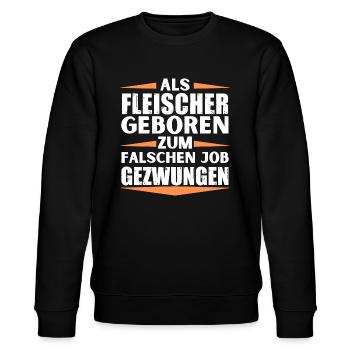 Fleischer im falschen Job gelandet - Stanley/Stella Unisex Bio-Sweatshirt CHANGER  - Schwarz - Vorne - Nik (191cm) & Marisol (170cm)
