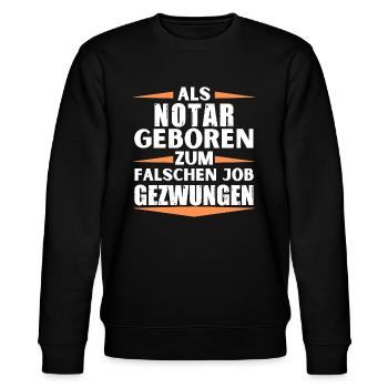 Notar im falschen Job gelandet - Stanley/Stella Unisex Bio-Sweatshirt CHANGER  - Schwarz - Vorne - Nik (191cm) & Marisol (170cm)