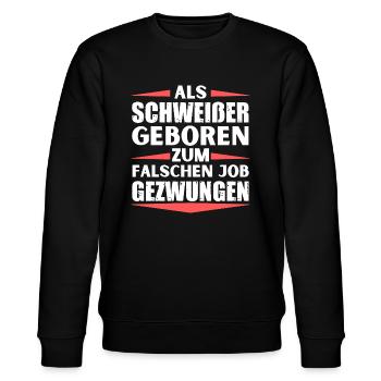 Schweißer im falschen Job gelandet - Stanley/Stella Unisex Bio-Sweatshirt CHANGER  - Schwarz - Vorne - Nik (191cm) & Marisol (170cm)
