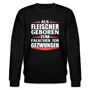 Fleischer im falschen Job gelandet - Stanley/Stella Unisex Bio-Sweatshirt CHANGER  - Schwarz - Vorne - Nik (191cm) & Marisol (170cm)