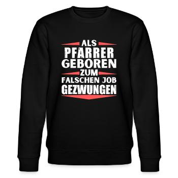 Pfarrer im falschen Job gelandet - Stanley/Stella Unisex Bio-Sweatshirt CHANGER  - Schwarz - Vorne - Nik (191cm) & Marisol (170cm)