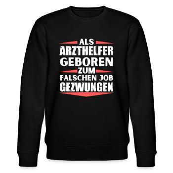 Arzthelfer im falschen Job gelandet - Stanley/Stella Unisex Bio-Sweatshirt CHANGER  - Schwarz - Vorne - Nik (191cm) & Marisol (170cm)