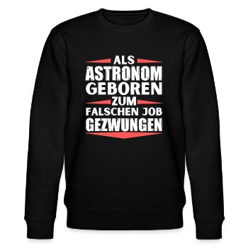 Astronom im falschen Job gelandet - Stanley/Stella Unisex Bio-Sweatshirt CHANGER  - Schwarz - Vorne - Nik (191cm) & Marisol (170cm)