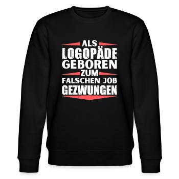 im falschen Job gelandet im falschen Job gelandet - Stanley/Stella Unisex Bio-Sweatshirt CHANGER  - Schwarz - Vorne - Nik (191cm) & Marisol (170cm)
