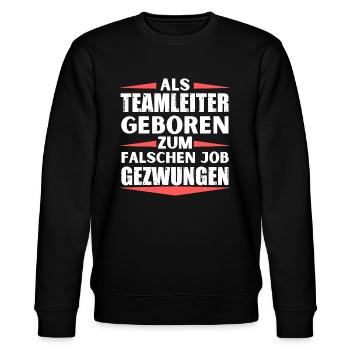Teamleiter im falschen Job gelandet - Stanley/Stella Unisex Bio-Sweatshirt CHANGER  - Schwarz - Vorne - Nik (191cm) & Marisol (170cm)