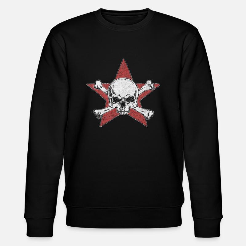 crâne et étoile rouge - Sweat bio CHANGER Stanley/Stella Unisexe - noir
