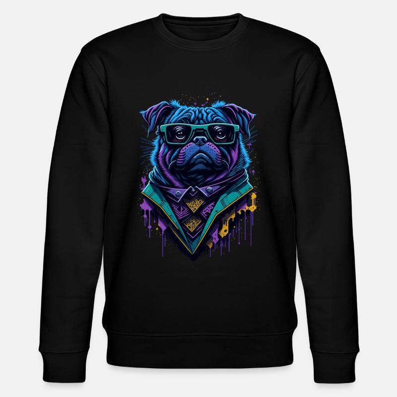 Graffiti Cyberpug - Stanley/Stella Unisex Bio-Sweatshirt CHANGER  - Schwarz