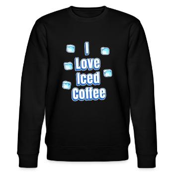 Ich liebe Eiskaffee - Stanley/Stella Unisex Bio-Sweatshirt CHANGER  - Schwarz - Vorne - Nik (191cm) & Marisol (170cm)