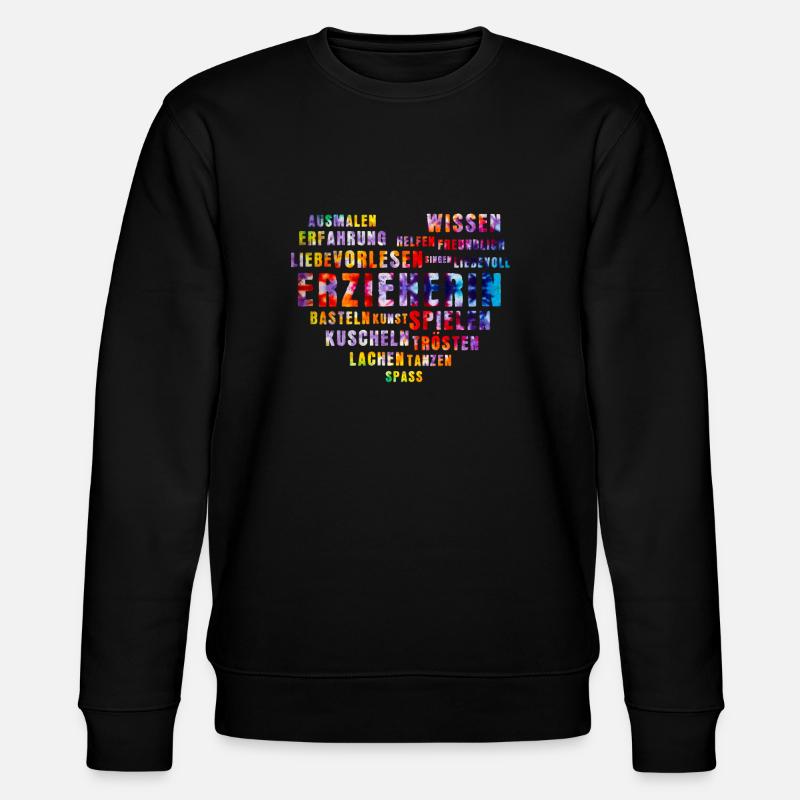Erzieherin Mit Herz - Stanley/Stella Unisex Bio-Sweatshirt CHANGER  - Schwarz