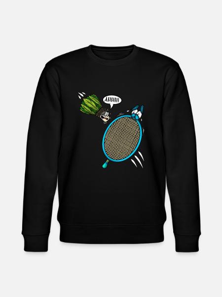 Badminton Player Shuttlecock Screaming Ahhh - Stanley/Stella CHANGER Unisex Organic Sweatshirt - black