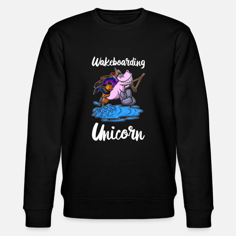 Wakeboarder Wakeboarding Einhorn Wakeboard - Stanley/Stella Unisex Bio-Sweatshirt CHANGER - Schwarz