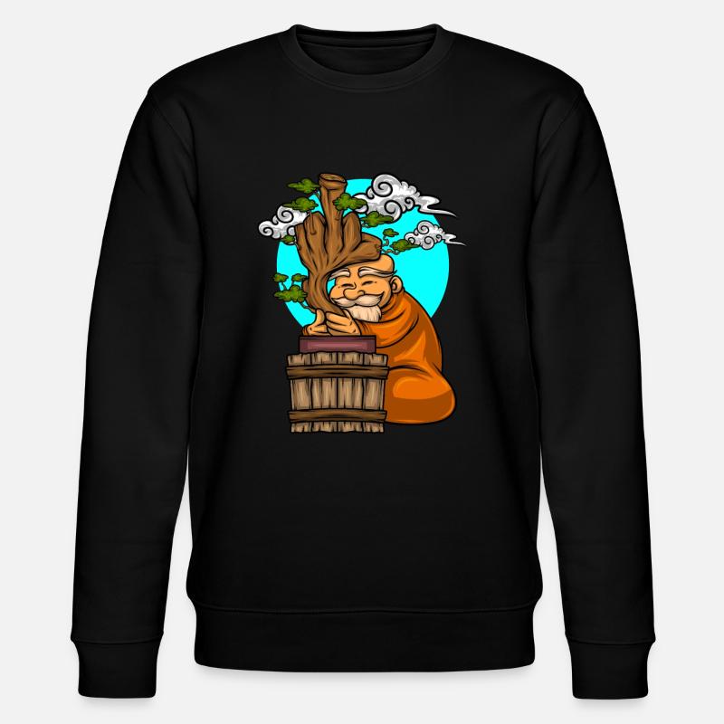 Miniaturbäume Bonsai Mittelfinger - Stanley/Stella Unisex Bio-Sweatshirt CHANGER  - Schwarz