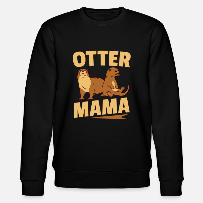 Otter Mama Seeotter - Stanley/Stella Unisex Bio-Sweatshirt CHANGER  - Schwarz