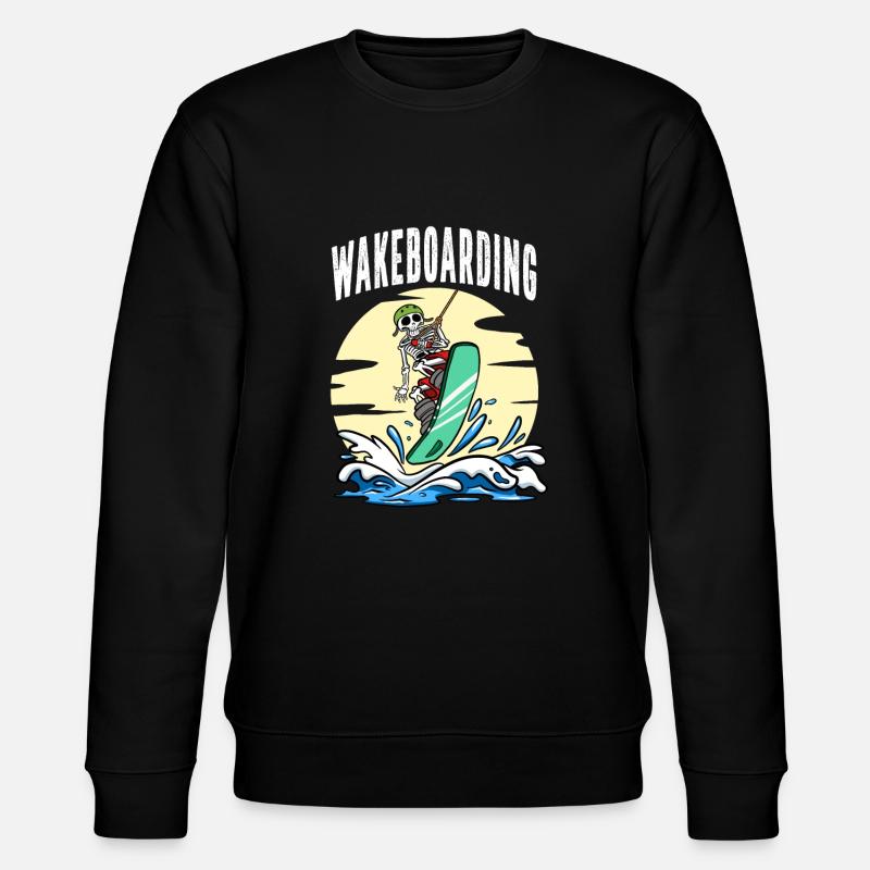 Wakeboarding Skelett Wakeboarder Wakeboard - Stanley/Stella Unisex Bio-Sweatshirt CHANGER  - Schwarz