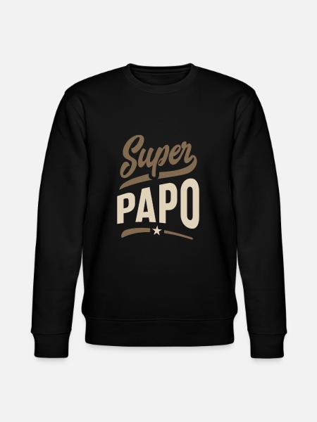 Super Papo | Vater Großvater Geschenk - Stanley/Stella Unisex Bio-Sweatshirt CHANGER - Schwarz