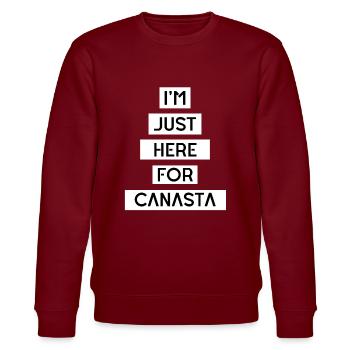 Lustige Canasta-| Canasta Liebhaber | Canasta-Spieler - Stanley/Stella Unisex Bio-Sweatshirt CHANGER  - Burgunderrot - Vorne - Nik (191cm) & Marisol (170cm)