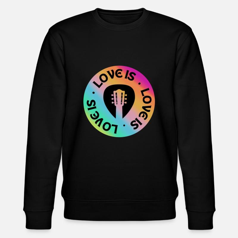 Gitarre: Liebe ist - Stanley/Stella Unisex Bio-Sweatshirt CHANGER  - Schwarz