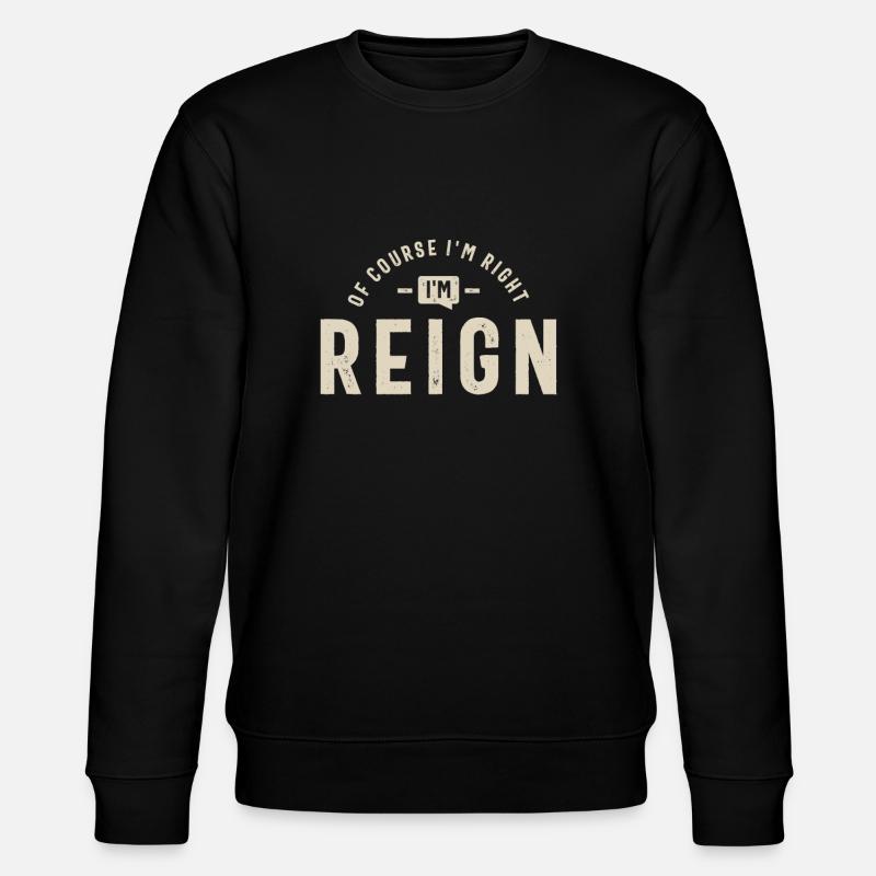 Reign Personalized Name - Stanley/Stella CHANGER Unisex Organic Sweatshirt - black