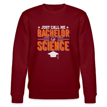 Abschluss Bachelor Master Uni FH Sponsion Geschenk - Stanley/Stella Unisex Bio-Sweatshirt CHANGER  - Burgunderrot - Vorne - Nik (191cm) & Marisol (170cm)