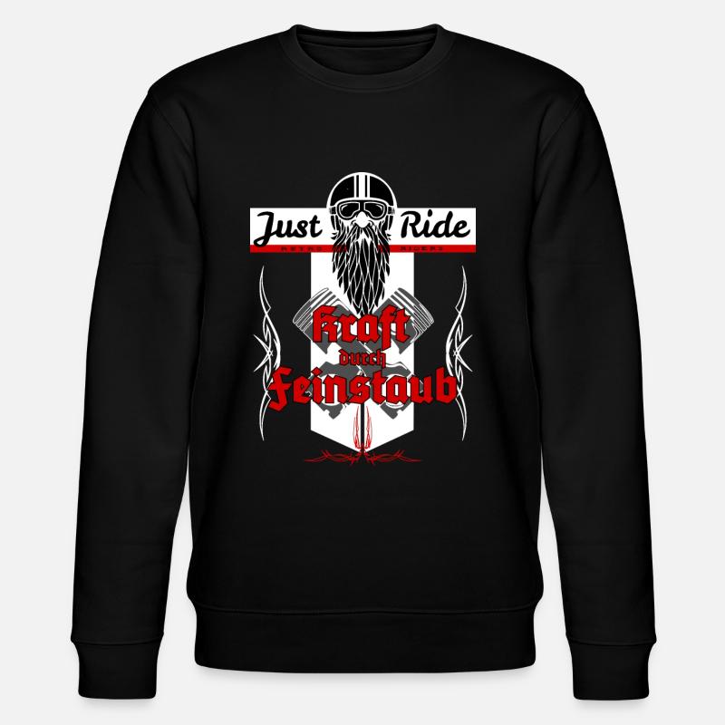 Kraft durch Feinstaub Biker T-Shirt - Stanley/Stella Unisex Bio-Sweatshirt CHANGER  - Schwarz
