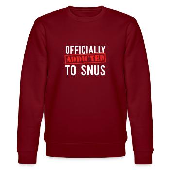 Snus non-smoking non-smoker nicotine Anti-smoker - Stanley/Stella CHANGER Unisex Organic Sweatshirt - burgundy - Front - Nik (191cm) & Marisol (170cm)