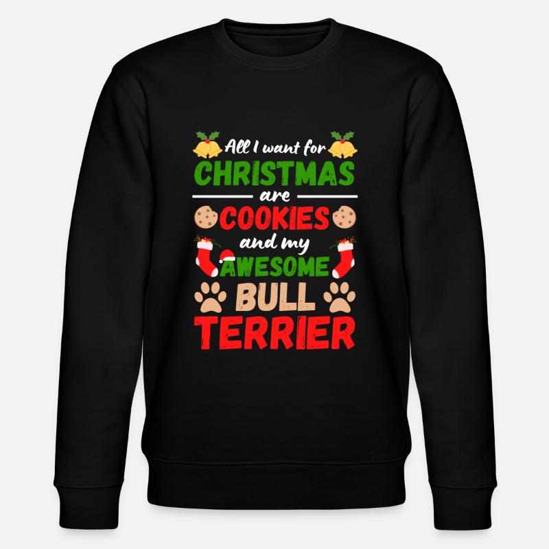 Weihnachten Bullterrier Kekse - Stanley/Stella Unisex Bio-Sweatshirt CHANGER  - Schwarz