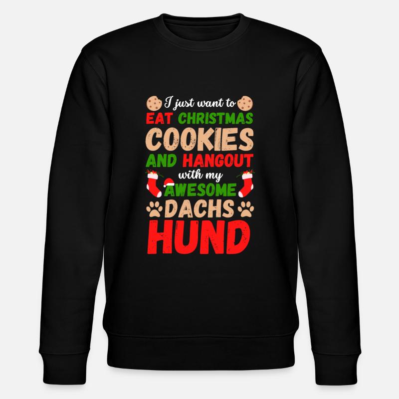 Biscuits teckels de Noël - Sweat bio CHANGER Stanley/Stella Unisexe - noir