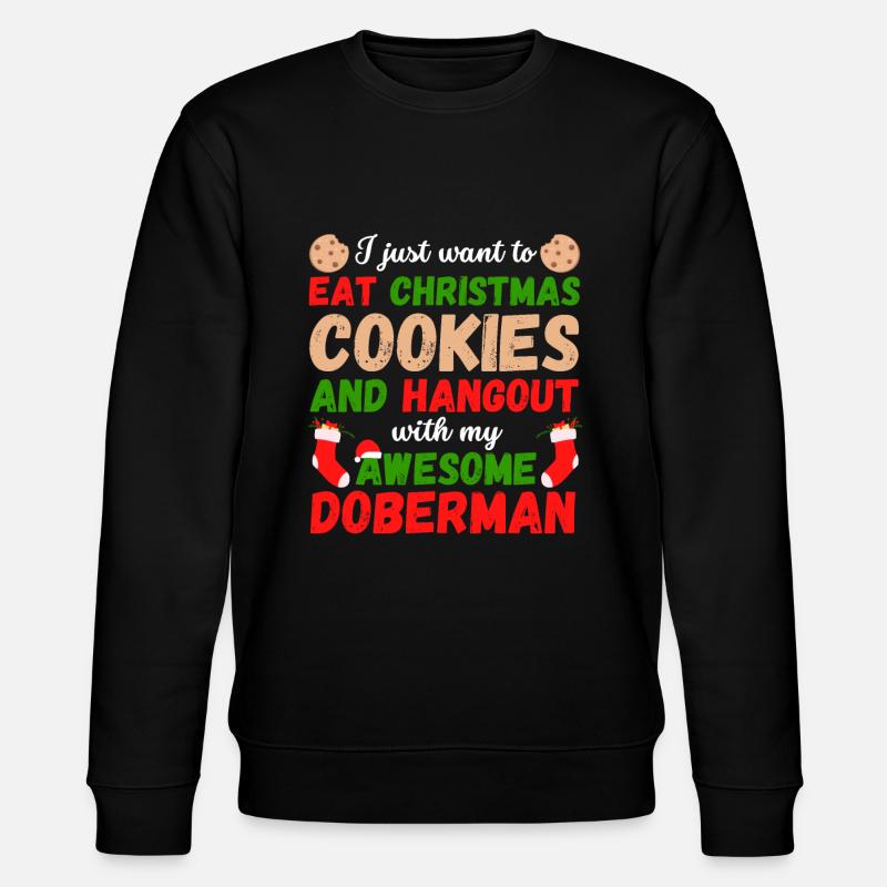 Biscuits Doberman de Noël - Sweat bio CHANGER Stanley/Stella Unisexe - noir