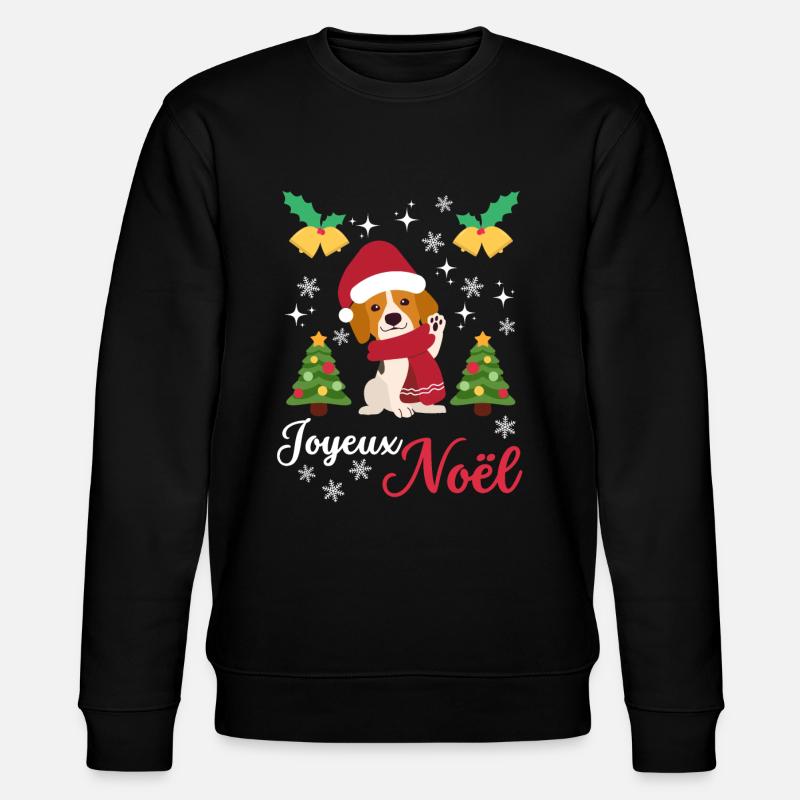 Weihnachten Süßer Beagle Kawaii - Stanley/Stella Unisex Bio-Sweatshirt CHANGER  - Schwarz