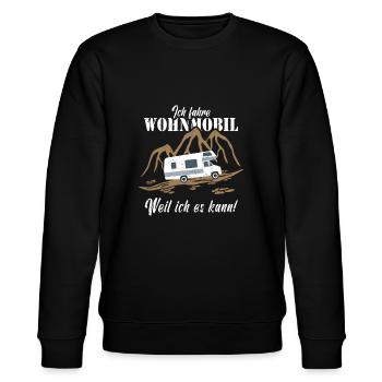 Wohnmobil Campervan - Stanley/Stella Unisex Bio-Sweatshirt CHANGER  - Schwarz - Vorne - Nik (191cm) & Marisol (170cm)