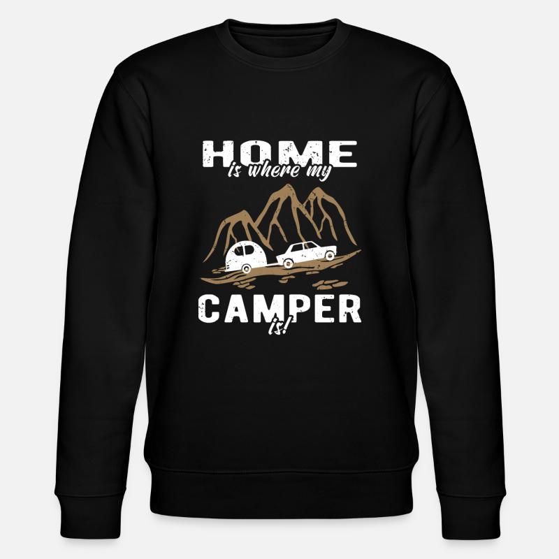 Camping Zuhause Wohnwagen - Stanley/Stella Unisex Bio-Sweatshirt CHANGER  - Schwarz