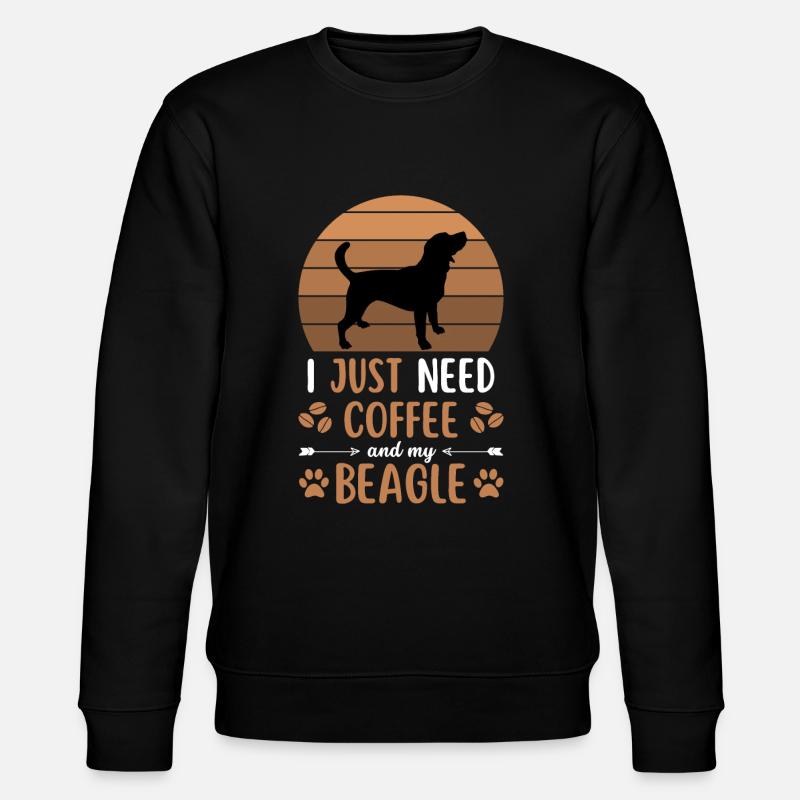 Beagle Coffee Retro Dog Cafe - Sweat bio CHANGER Stanley/Stella Unisexe - noir